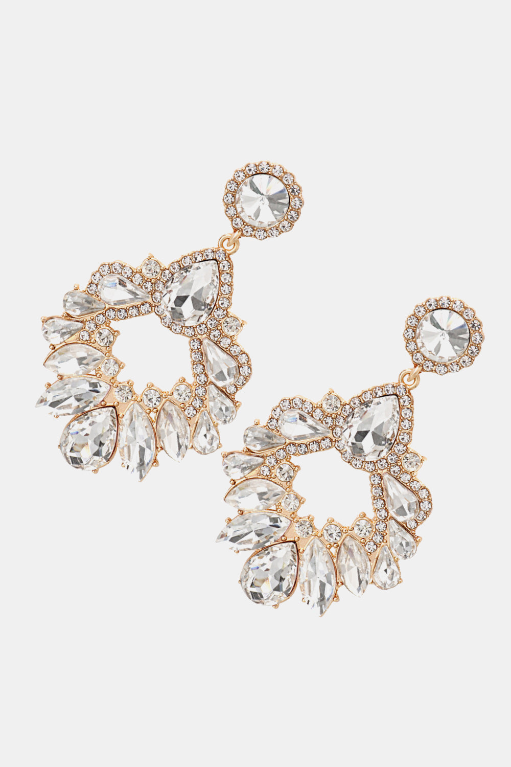 Zinc Alloy Frame Glass Stone Dangle Earrings - AllIn Computer