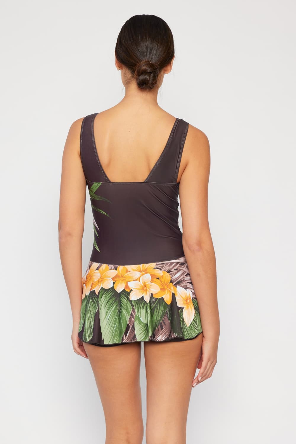 Marina West Swim Full Size Clear Waters Swim Dress in Aloha Brown - AllIn Computer