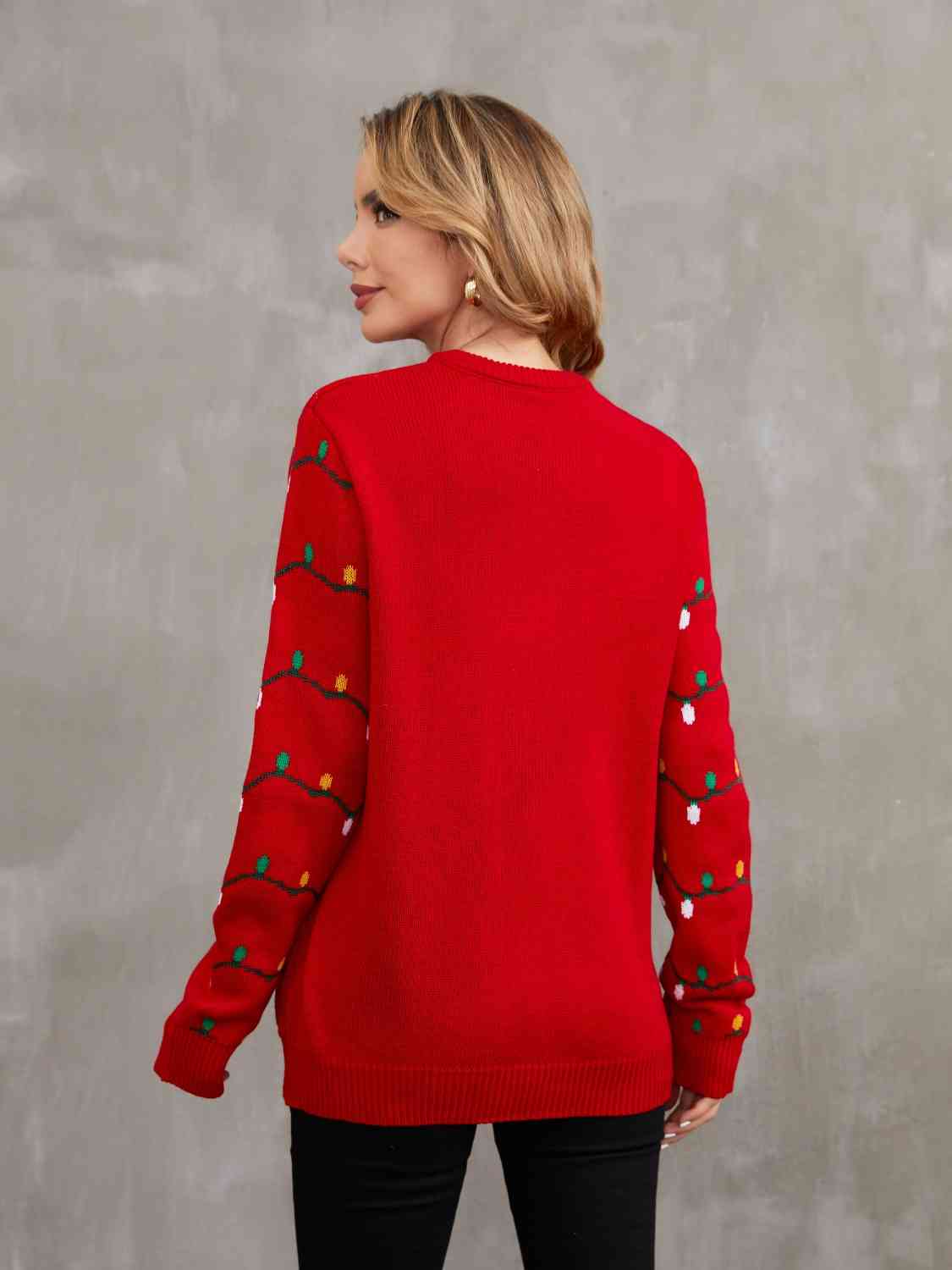 Christmas Theme Round Neck Sweater - AllIn Computer