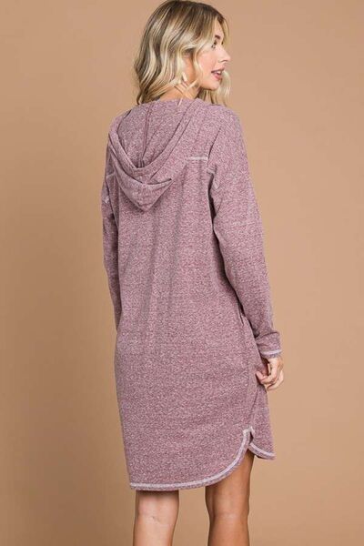 Culture Code Full Size Hooded Long Sleeve Sweater Dress - AllIn Computer