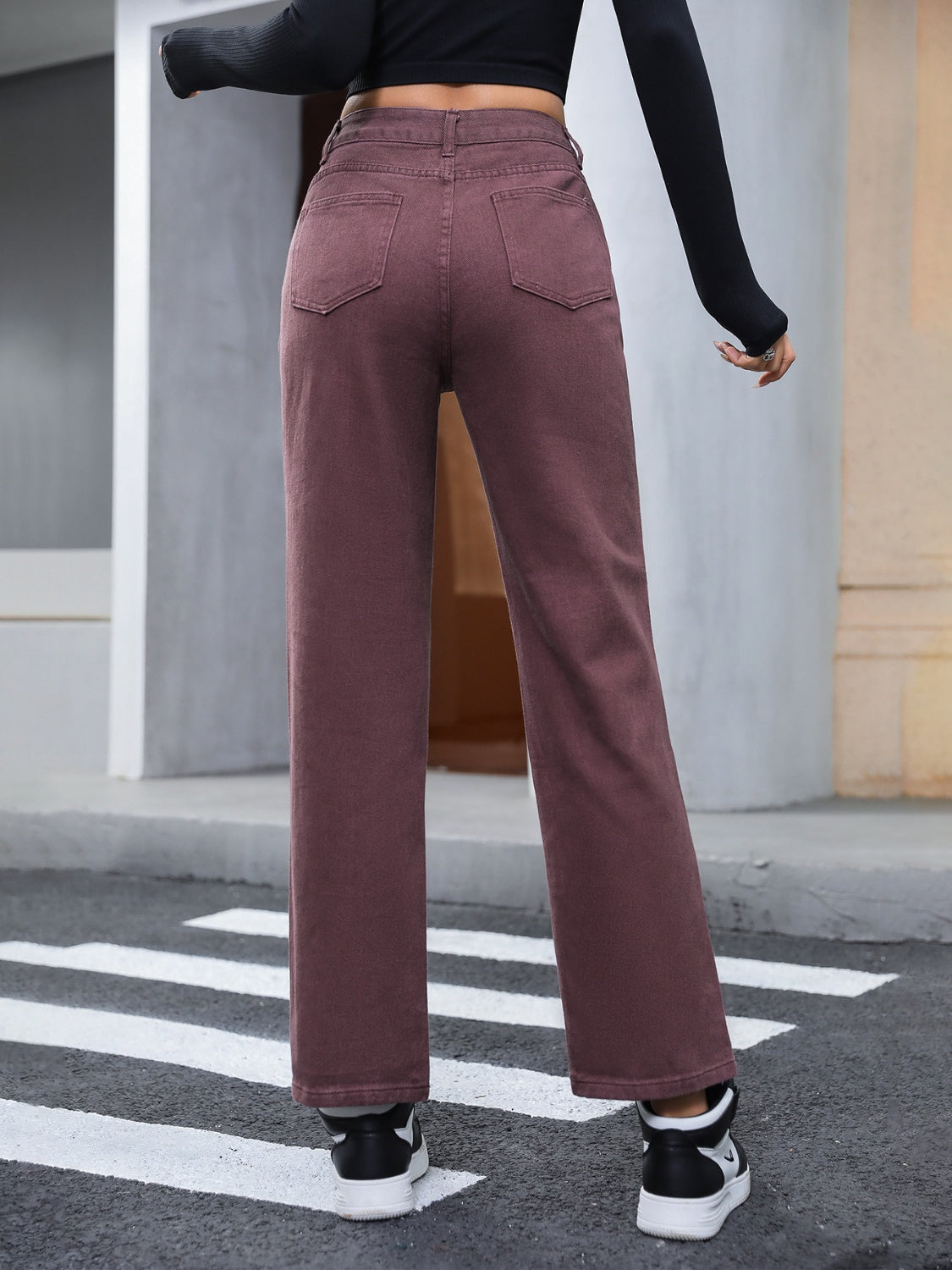 High Waist Straight Leg Jeans - AllIn Computer