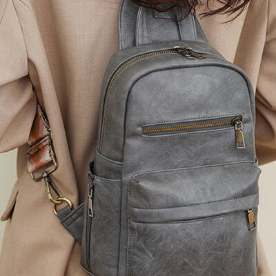 Medium PU Leather Backpack - AllIn Computer