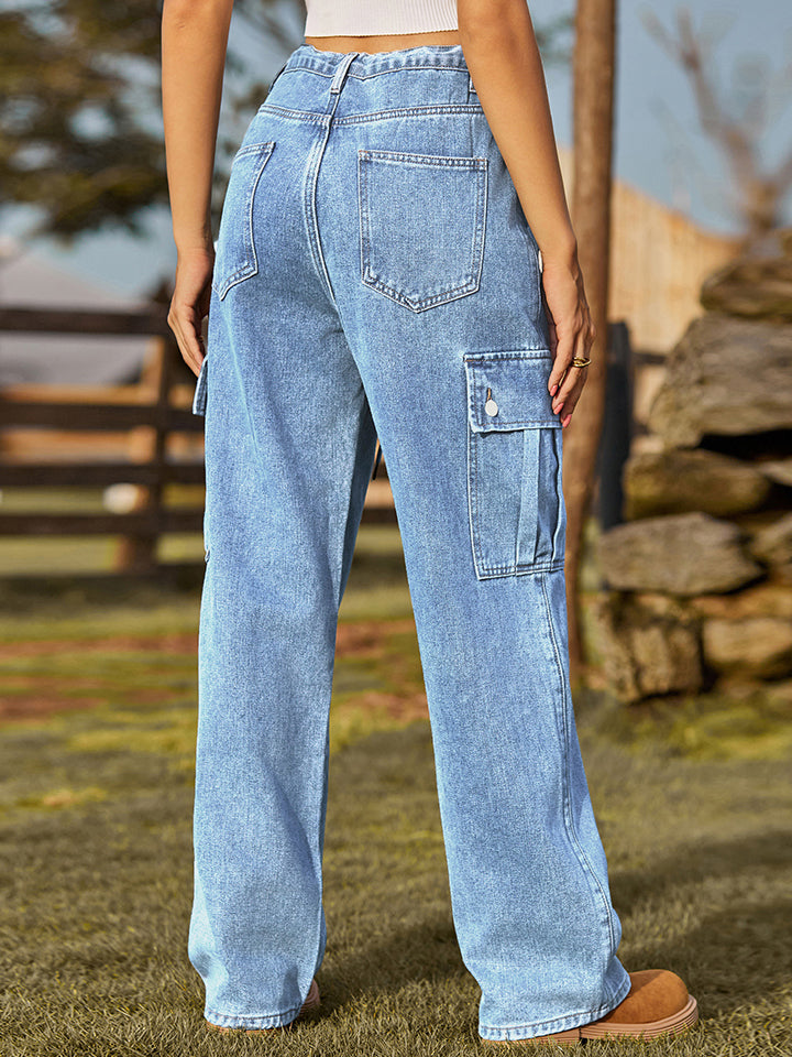 Straight Leg Cargo Jeans - AllIn Computer