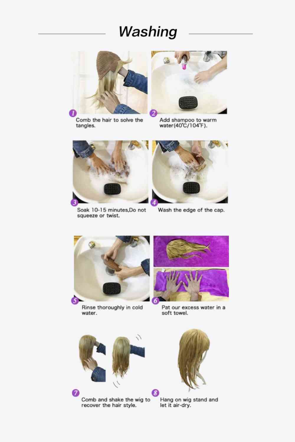 Full Machine Long Wave Synthetic Wigs 24'' - AllIn Computer