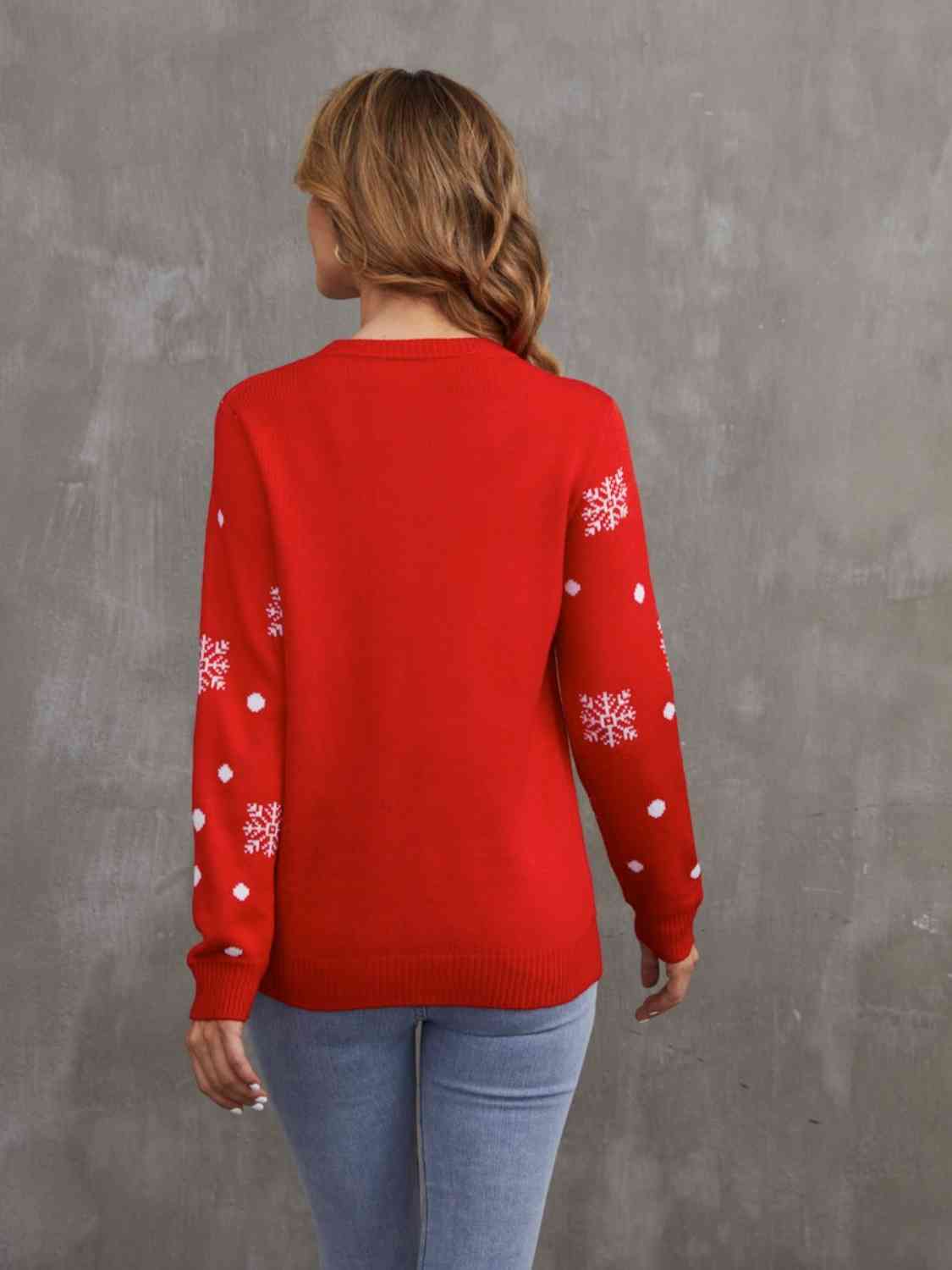 Christmas Theme Round Neck Sweater - AllIn Computer