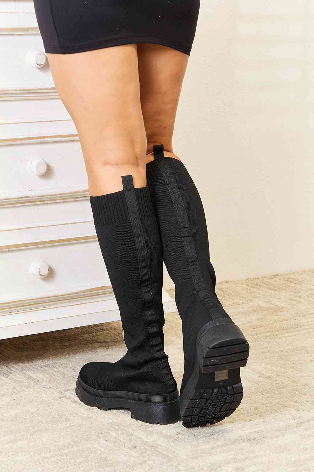 WILD DIVA Footwear Knee High Platform Sock Boots - AllIn Computer