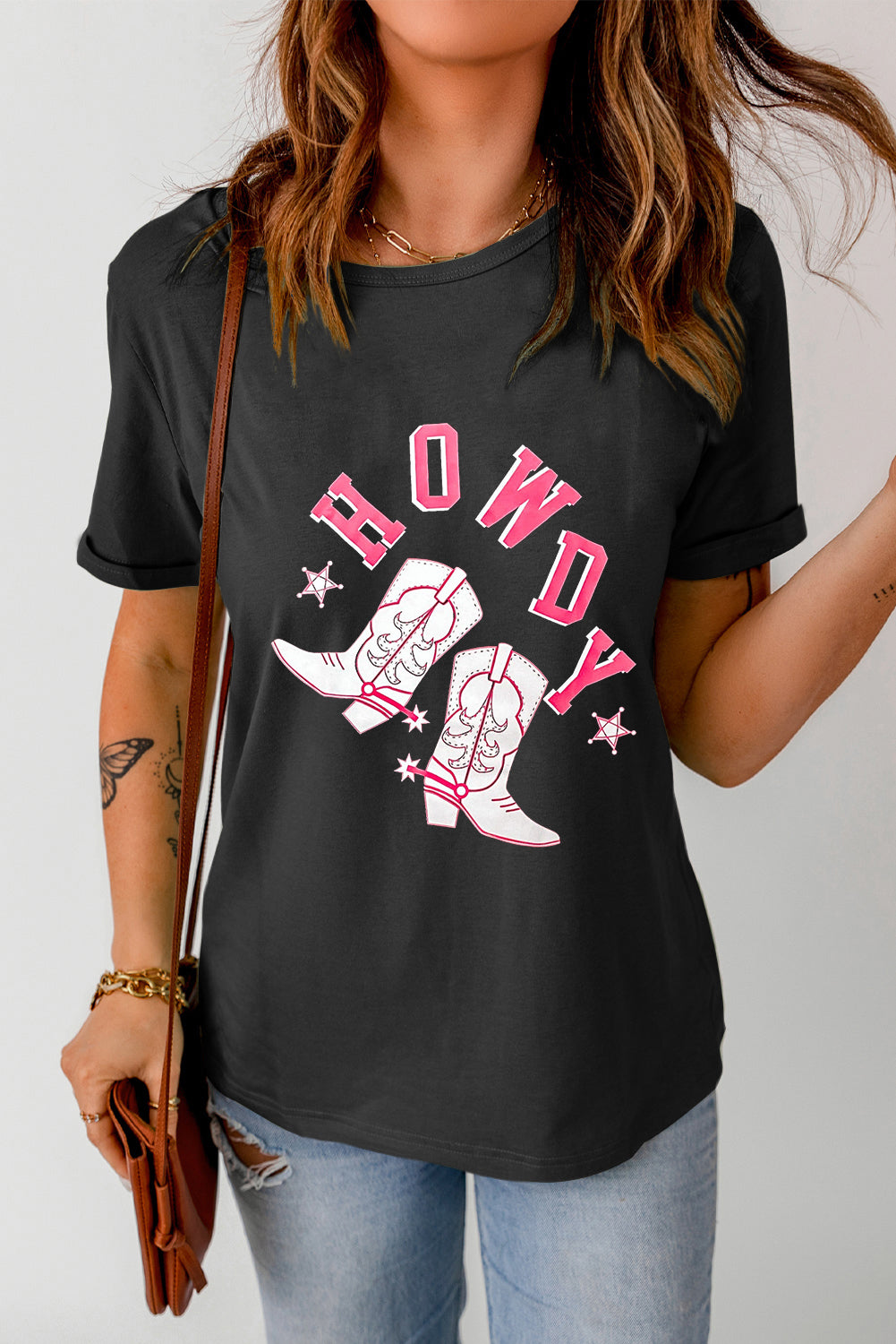HOWDY Cowboy Boots Graphic Tee - AllIn Computer
