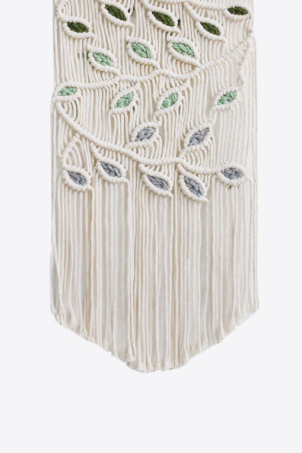 Contrast Leaf Fringe Macrame Hanging Wall Piece - AllIn Computer