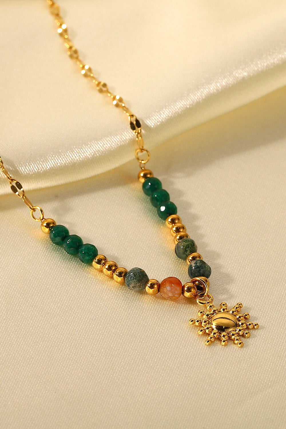 Sun Pendant Natural Stone Necklace - AllIn Computer