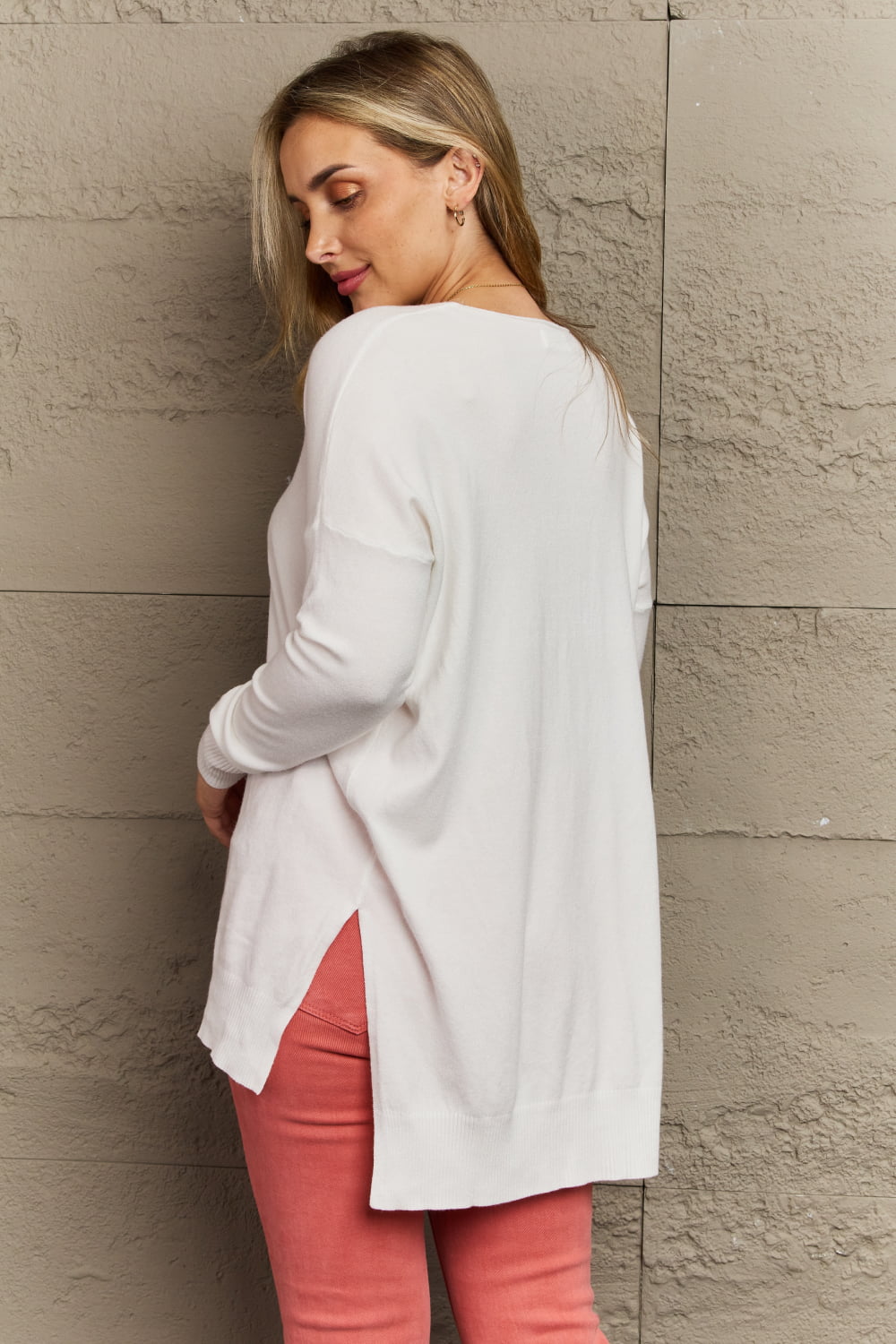 Zenana Sweater Weather Full Size Center Seam Tunic Sweater - AllIn Computer