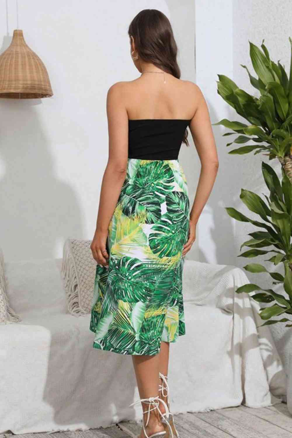 Printed Strapless Dress - AllIn Computer