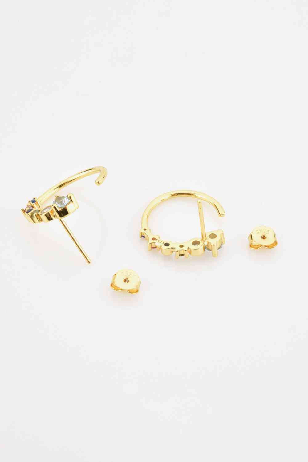 18K Gold-Plated 925 Sterling Silver C-Hoop Earrings - AllIn Computer