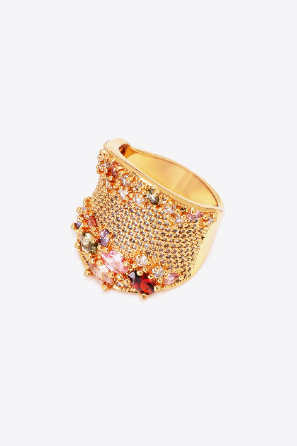 Multi-Colored Cubic Zirconia Textured Ring - AllIn Computer