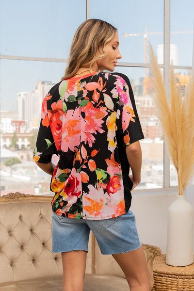 Sew In Love Full Size Floral Round Neck Short Sleeve T-Shirt - AllIn Computer