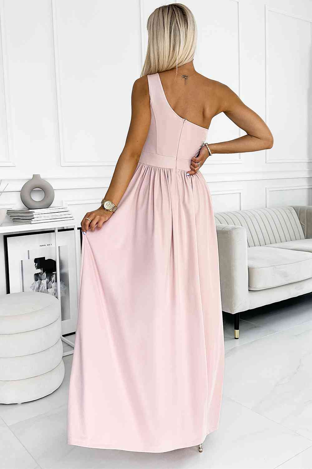 One-Shoulder Slit Maxi Dress - AllIn Computer