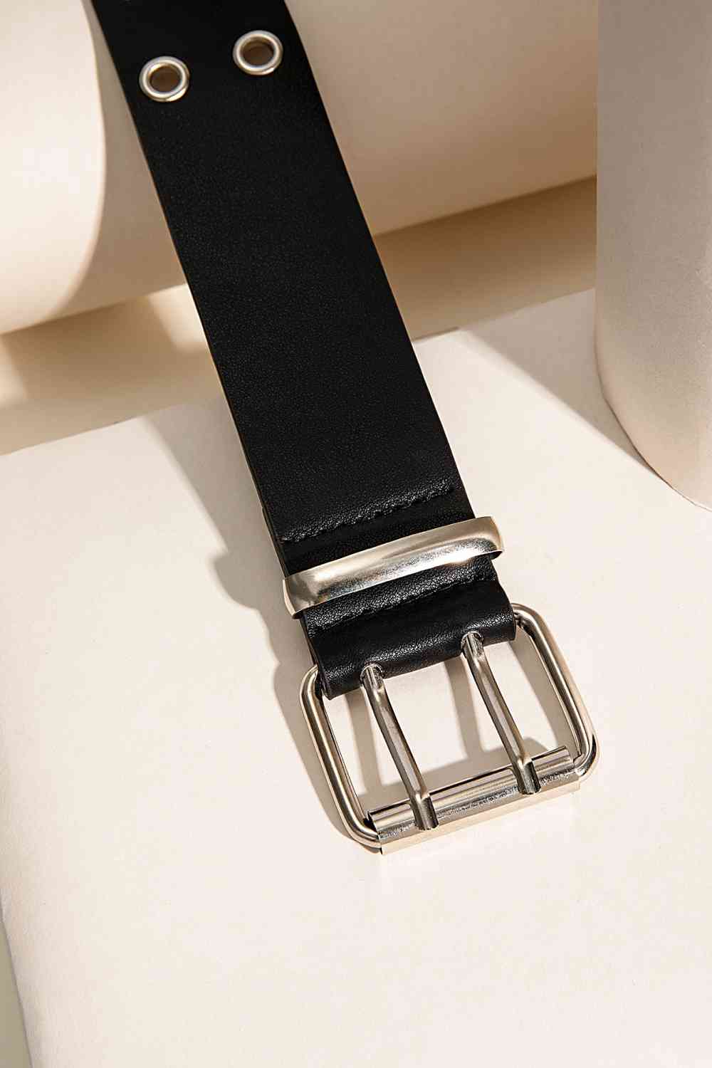 Double Row Grommet PU Leather Belt - AllIn Computer