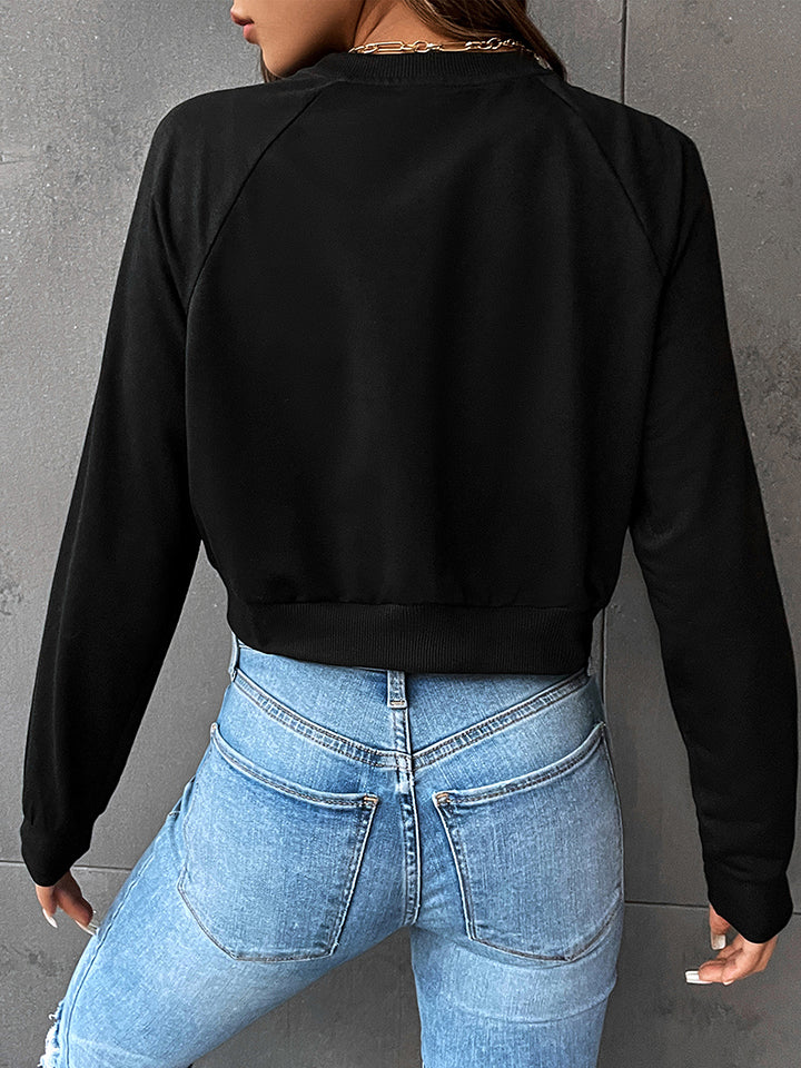 Raglan Sleeve HAPPY Graphic Sweatshirt - AllIn Computer