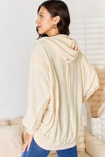 POL Zip Up High-Low Hem Hoodie - AllIn Computer