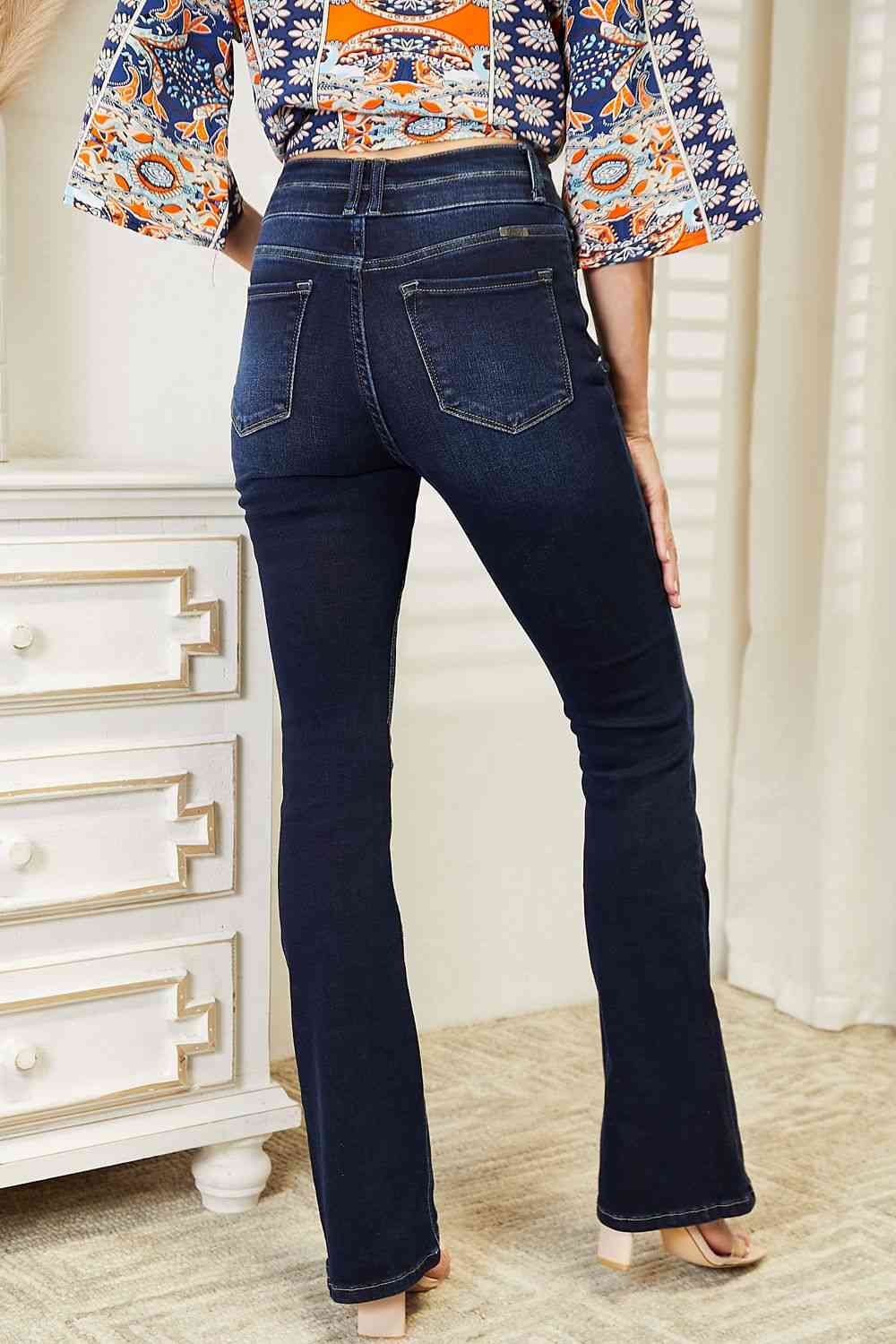 Kancan Full Size High Rise Wide Waistband Bootcut Jeans - AllIn Computer