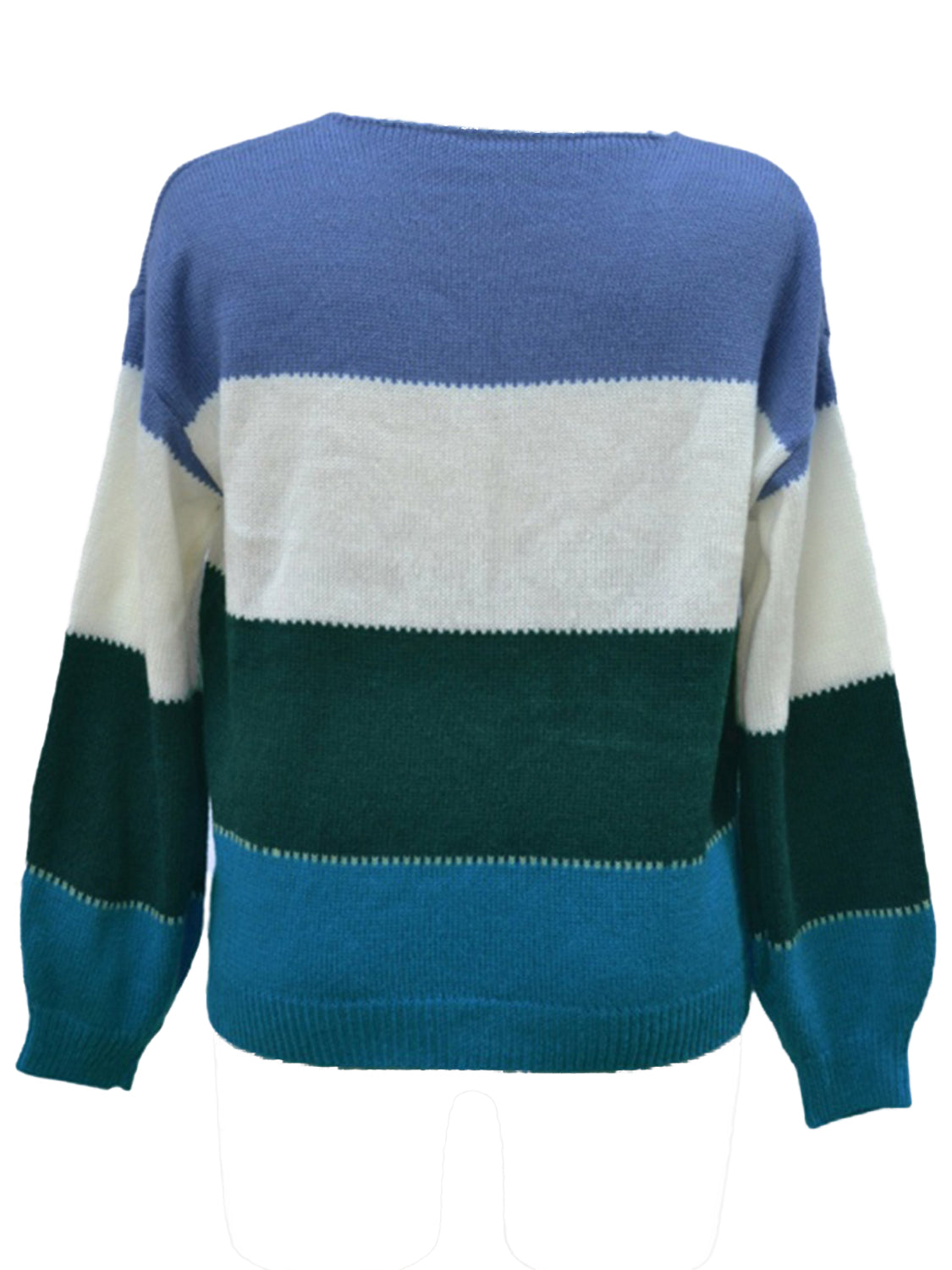 Color Block Round Neck Sweater - AllIn Computer