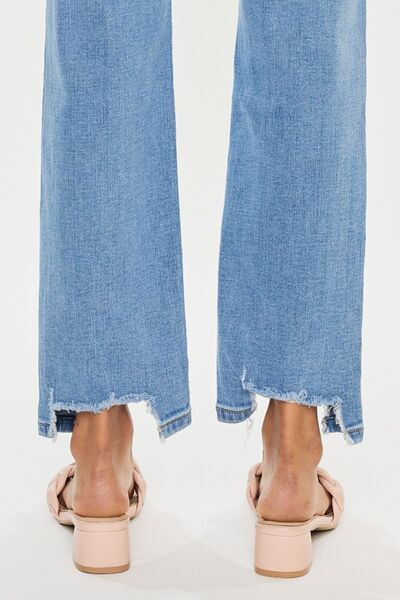 Kancan High Waist Raw Hem Straight Jeans - AllIn Computer