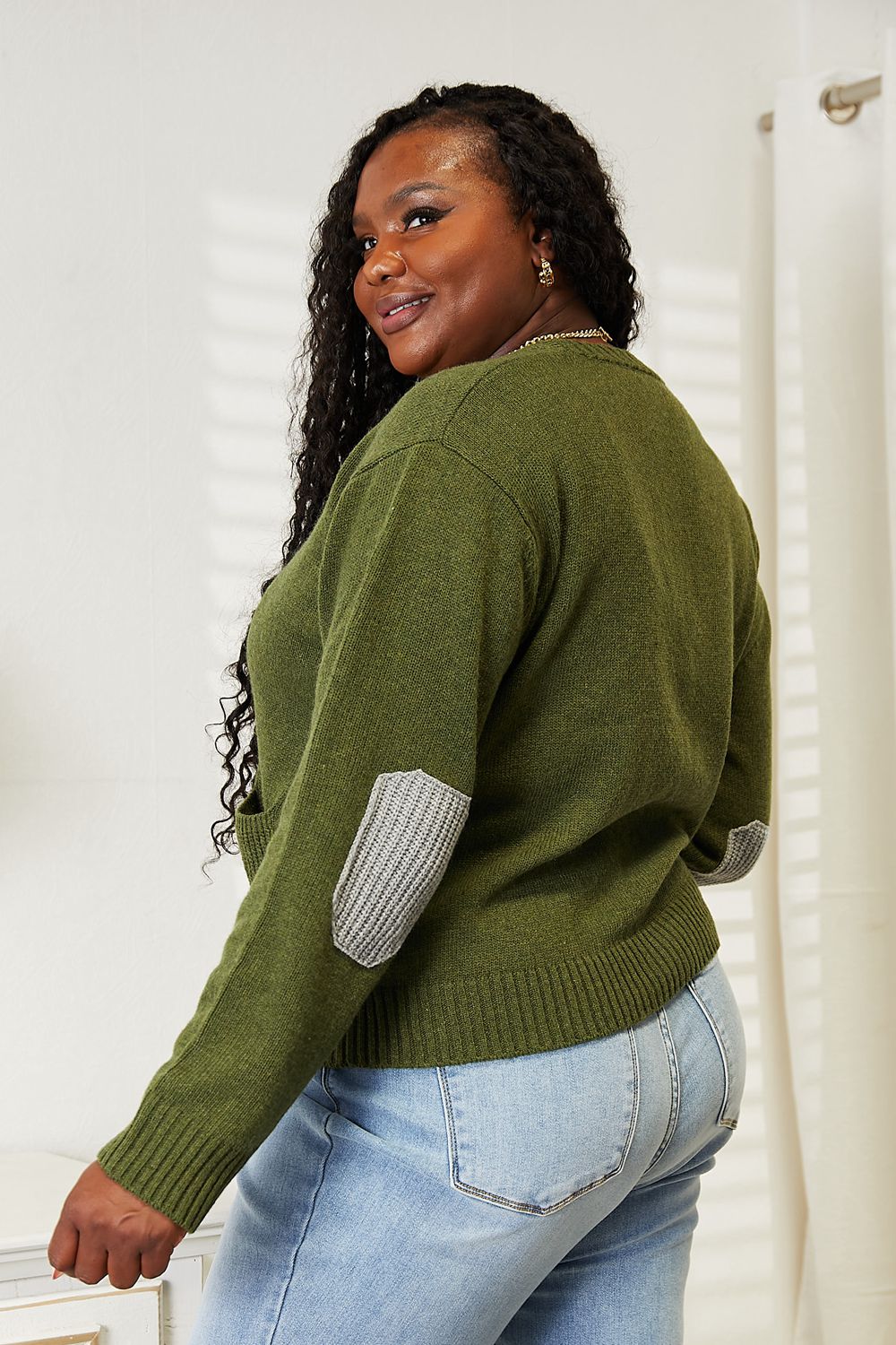 Heimish Full Size Long Sleeve V Neck Button Down Cardigan - AllIn Computer