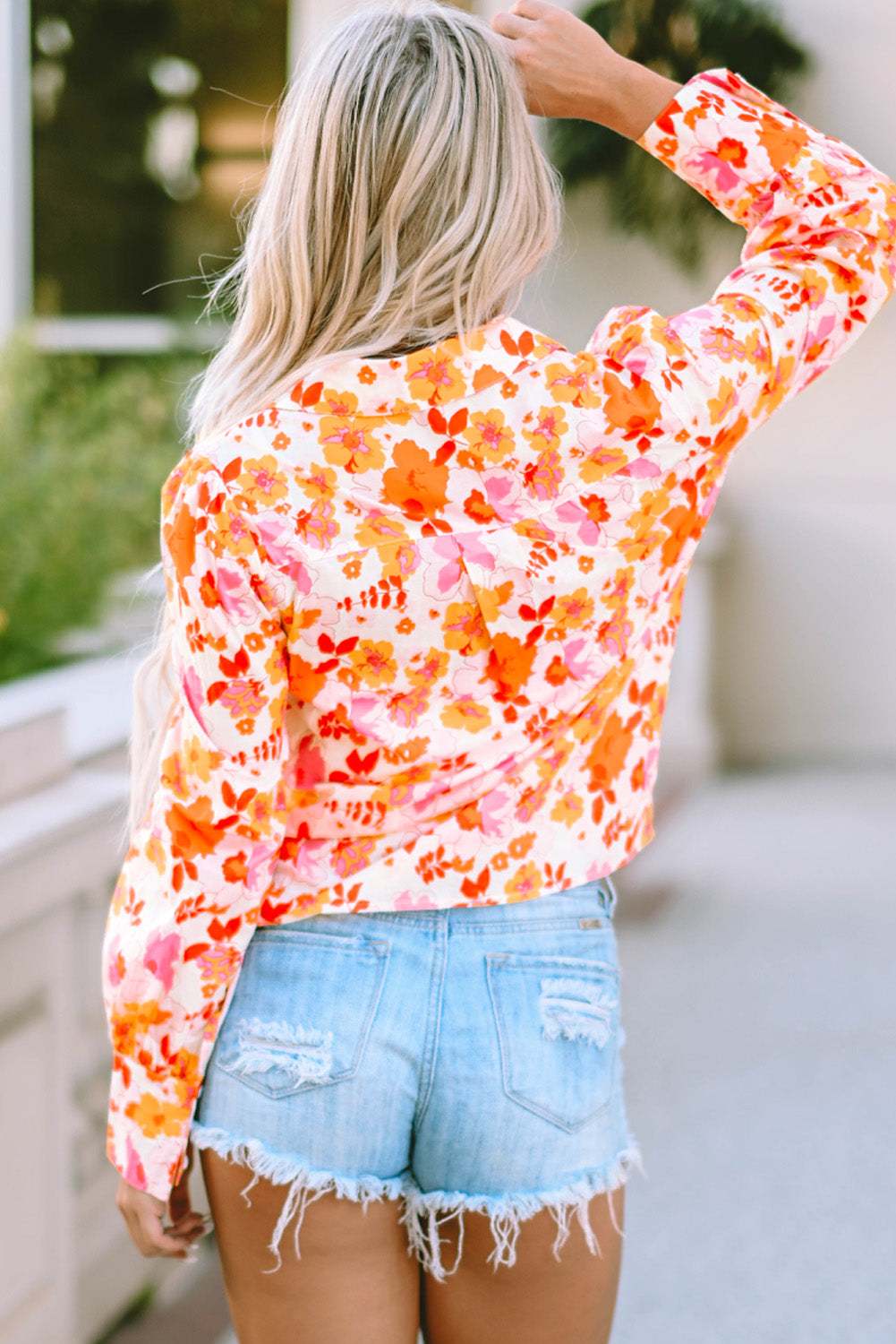Floral Collared Neck Shirt - AllIn Computer