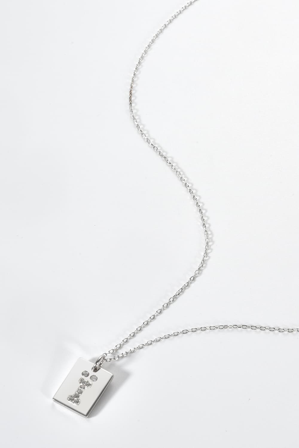Inlaid Zircon Rectangle Pendant Necklace - AllIn Computer