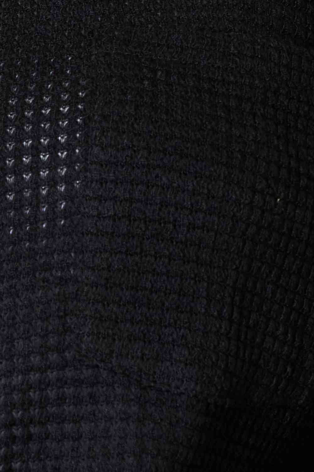 Double Take Waffle-Knit Collared Neck Dropped Shoulder Shirt - AllIn Computer