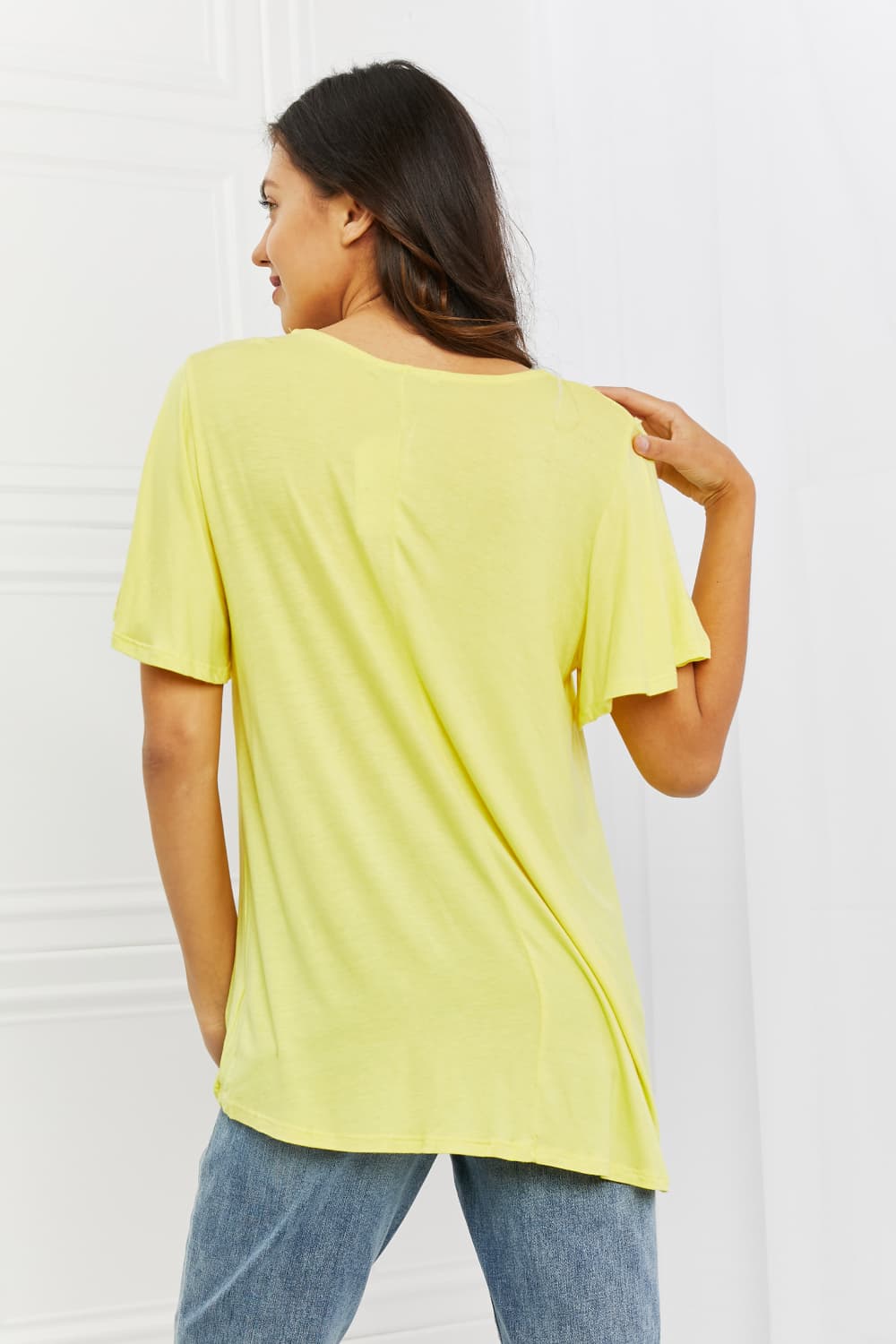 Culture Code Ready To Go Full Size Lace Embroidered Top in Yellow Mousse - AllIn Computer