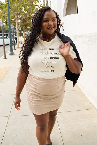 Simply Love Full Size Letter Graphic Short Sleeve T-Shirt - AllIn Computer
