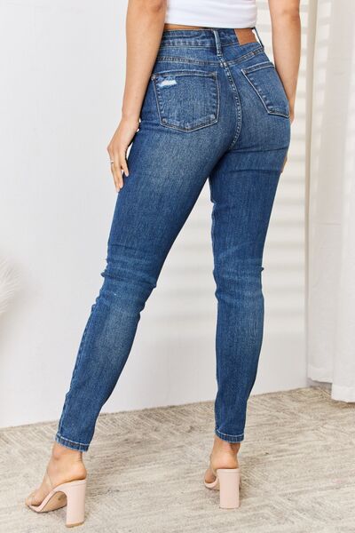 Judy Blue Full Size High Waist Distressed Slim Jeans - AllIn Computer