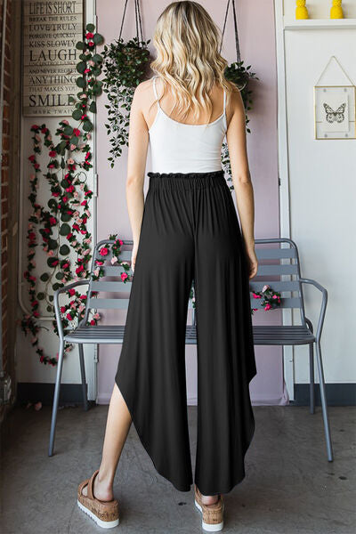 Heimish Full Size Frill Slit High Waist Wide Leg Pants - AllIn Computer