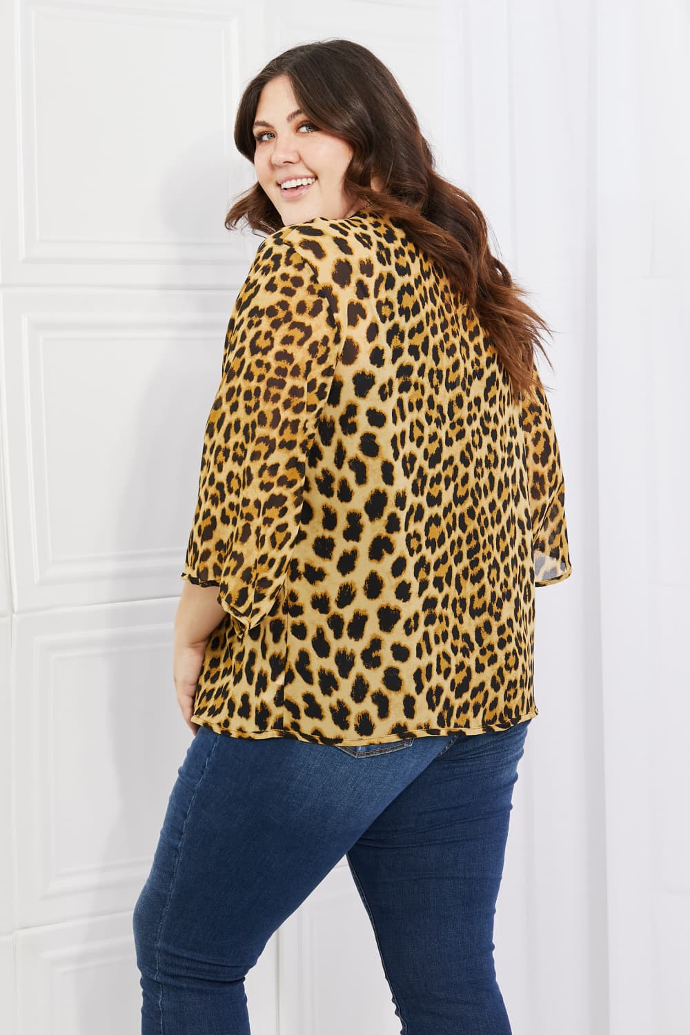 Melody Wild Muse Full Size Animal Print Kimono in Brown - AllIn Computer