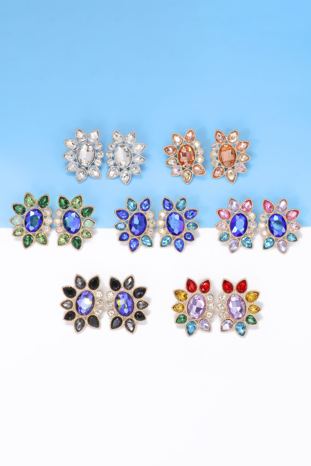 Geometrical Shape Glass Stone Dangle Earrings - AllIn Computer