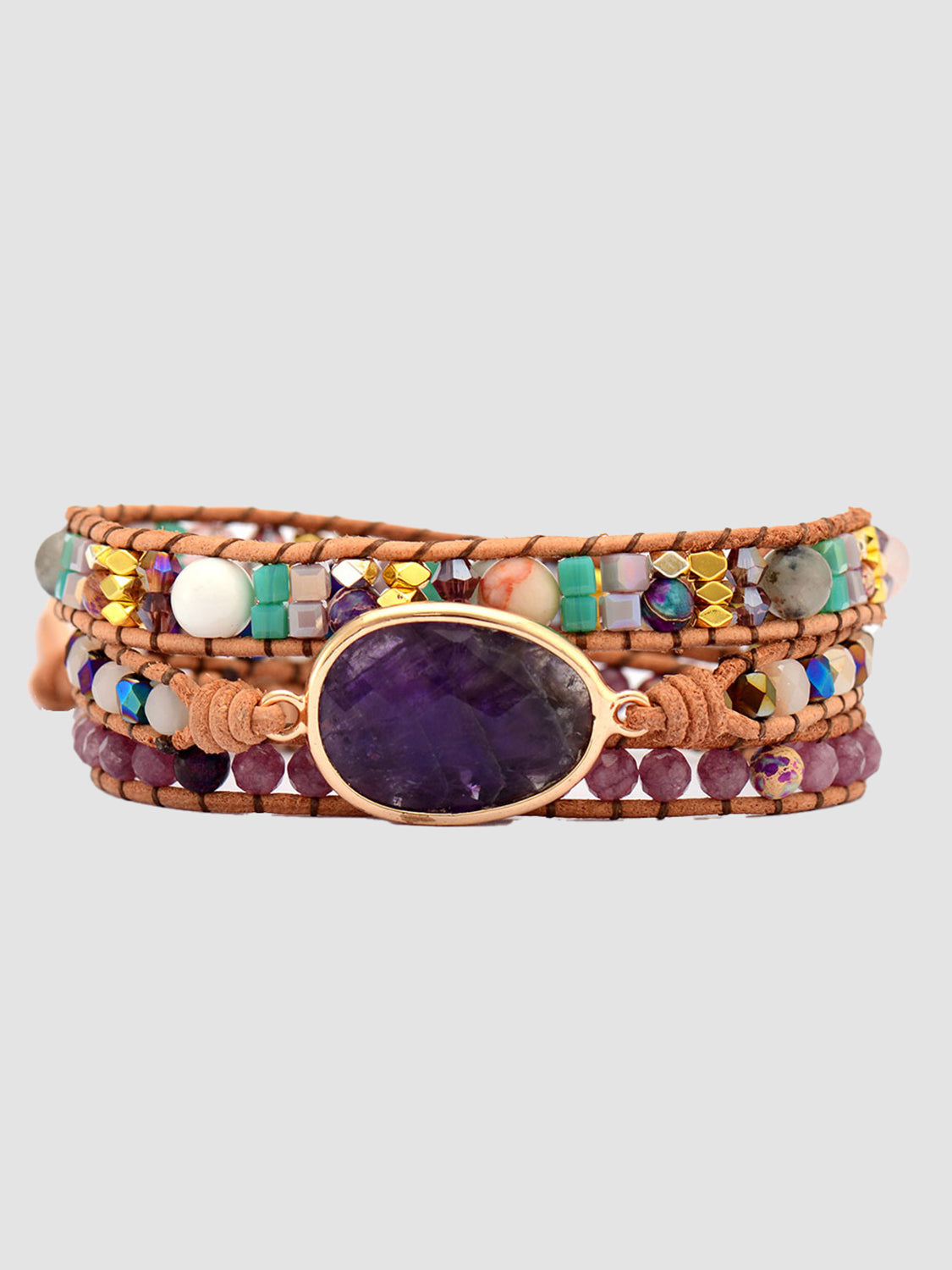 Triple-Layer Amethyst Bracelet - AllIn Computer