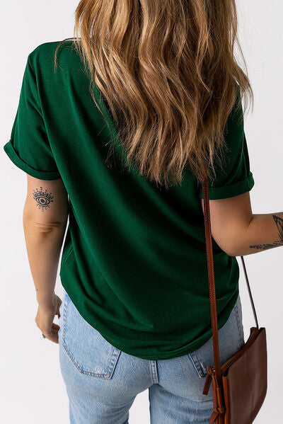 LUCKY Round Neck Short Sleeve T-Shirt - AllIn Computer