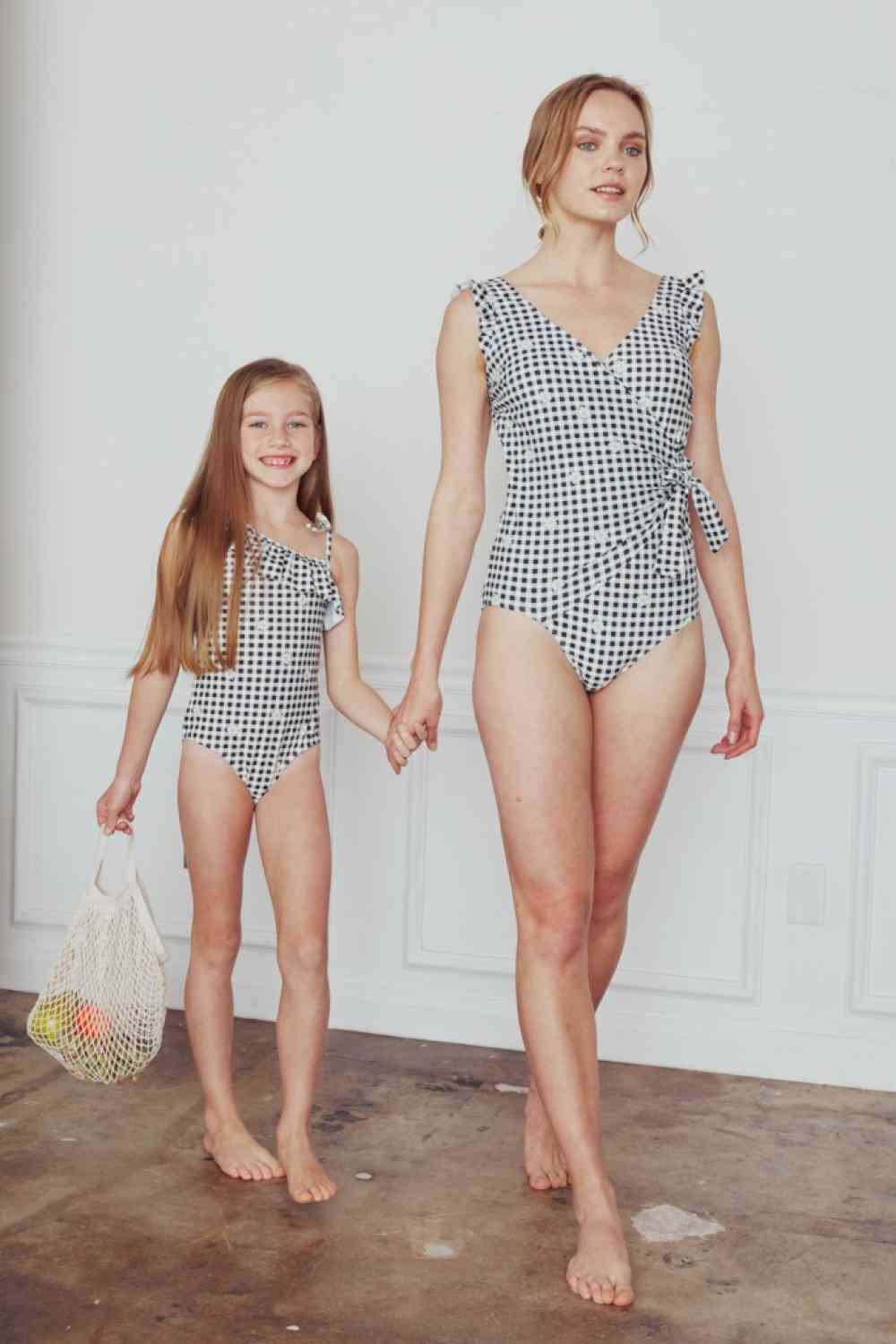 Marina West Swim Full Size Float On Ruffle Faux Wrap One-Piece in Black - AllIn Computer