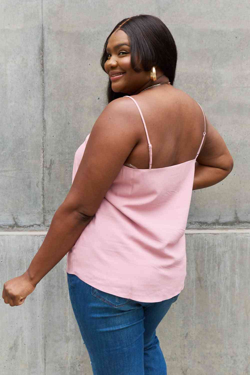 Sweet Lovely By Jen Full Size Scalloped Cami in Rosewood - AllIn Computer