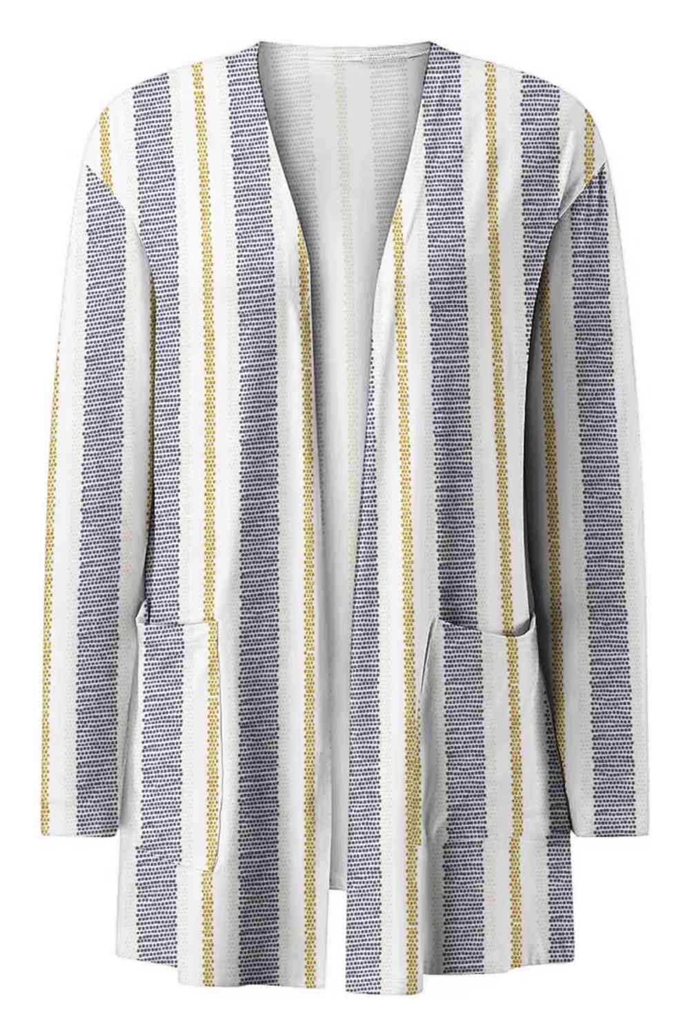 Printed Long Sleeve Cardigan - AllIn Computer