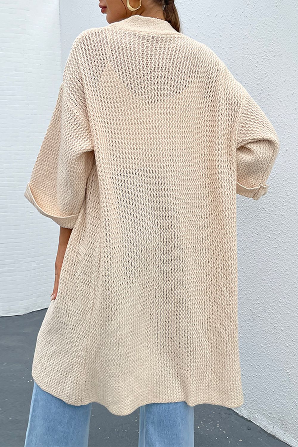 Open Front Drop Shoulder Duster Cardigan - AllIn Computer