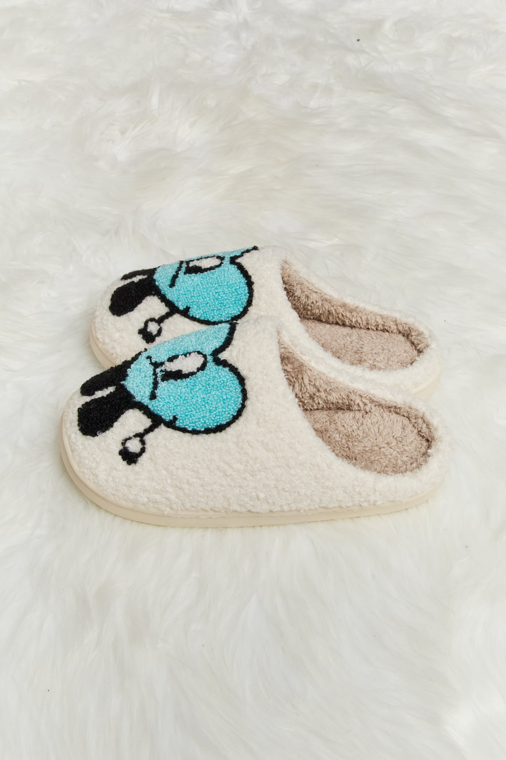 Melody Love Heart Print Plush Slippers - AllIn Computer