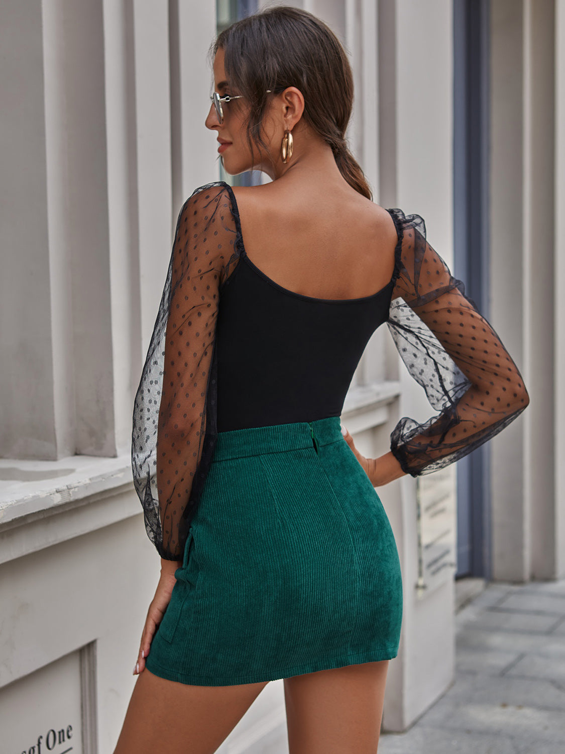 Ribbed Back Pocket Skirt - AllIn Computer