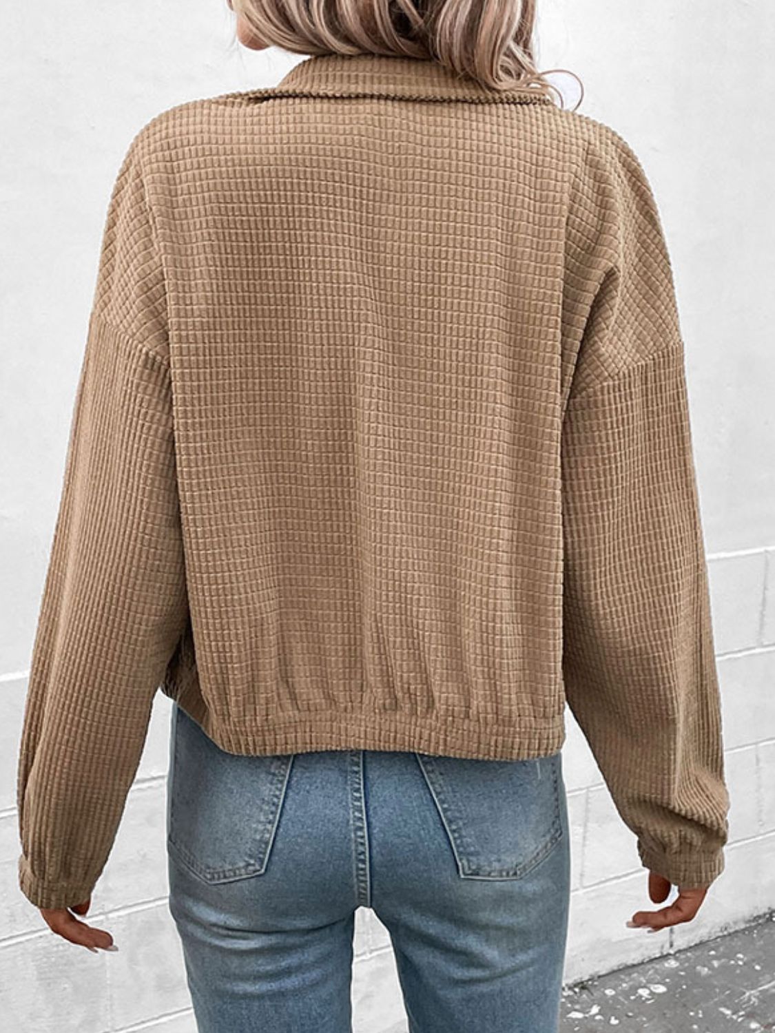 Long Sleeve Dropped Shoulder Jacket - AllIn Computer