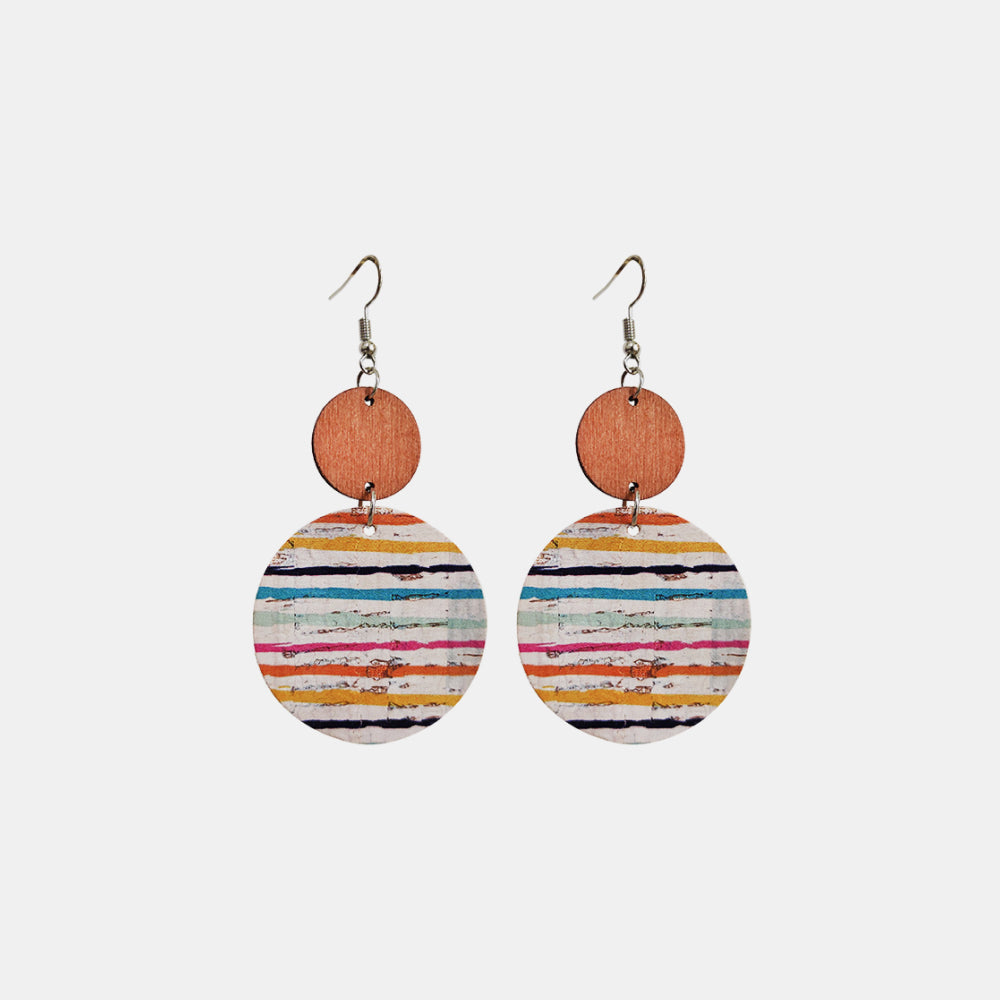 Round Shape Wooden Dangle Earrings - AllIn Computer