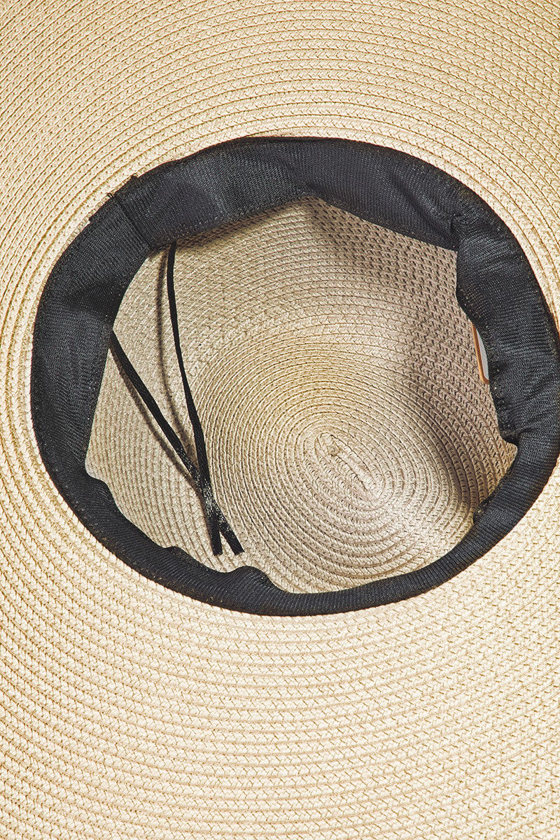 Fame Rope Strap Wide Brim Weave Hat - AllIn Computer