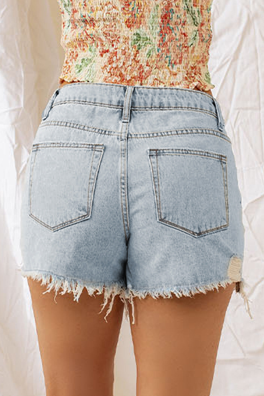 Distressed Denim Shorts - AllIn Computer