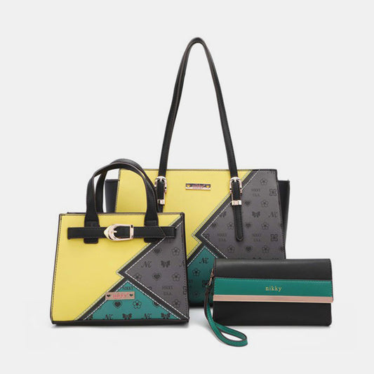 Nicole Lee USA 3-Piece Color Block Handbag Set | BAGS & ACCESSORIES | handbag set, handbags, Nicole Lee USA, Ship from USA | Trendsi