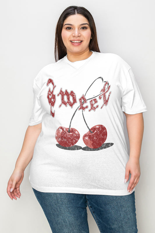 Simply Love Full Size Sweet Cherry Graphic T-Shirt - AllIn Computer