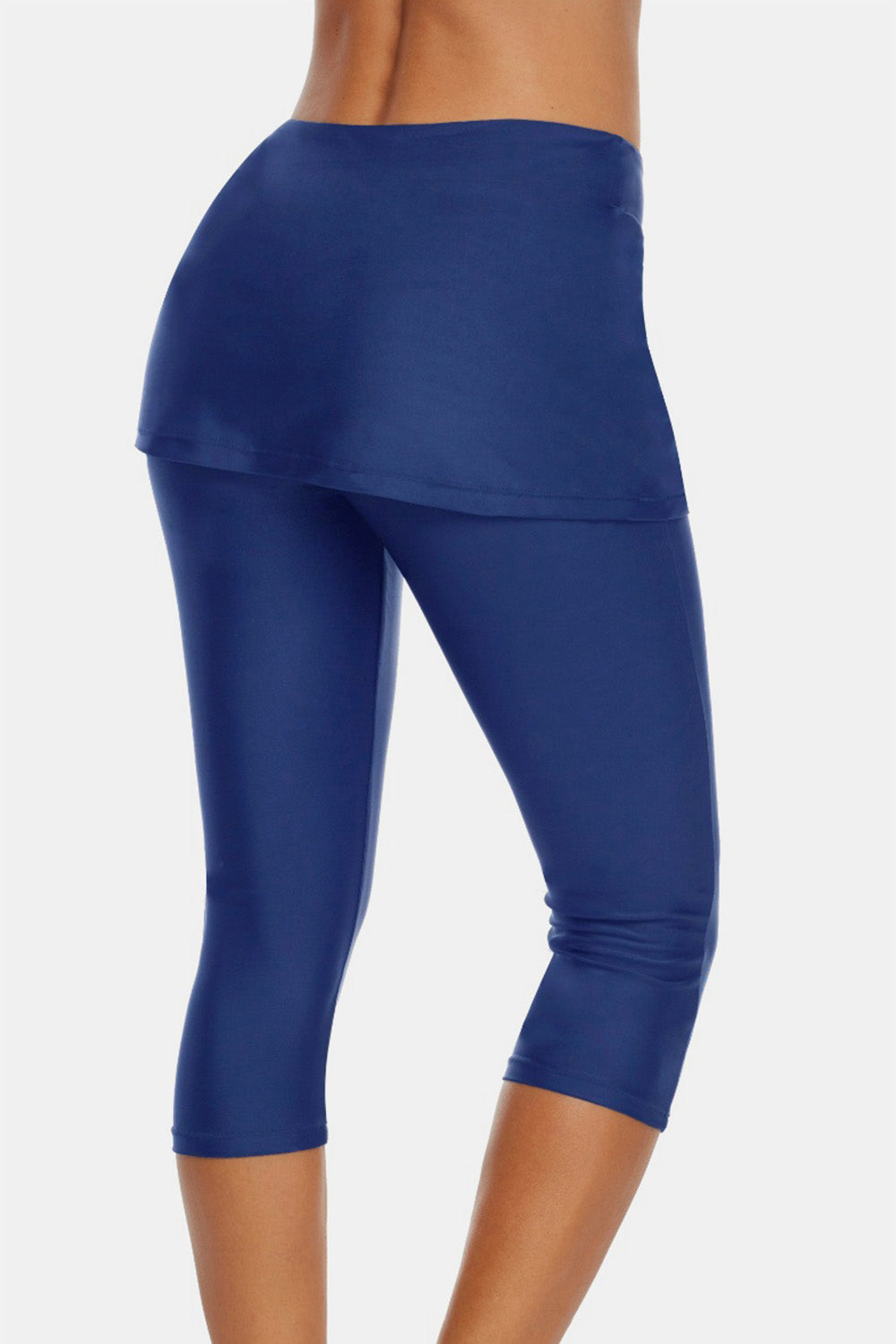 Drawstring Mid-Rise Waist Swim Capris - AllIn Computer